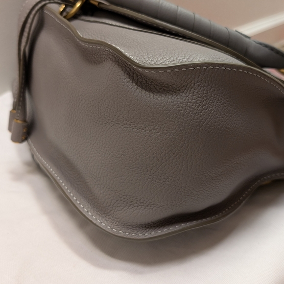 ⚡SOLD⚡NWT Chloé Marcie Satchel Bag in Cashmere Grey Grain Leather - Picture 10 of 16